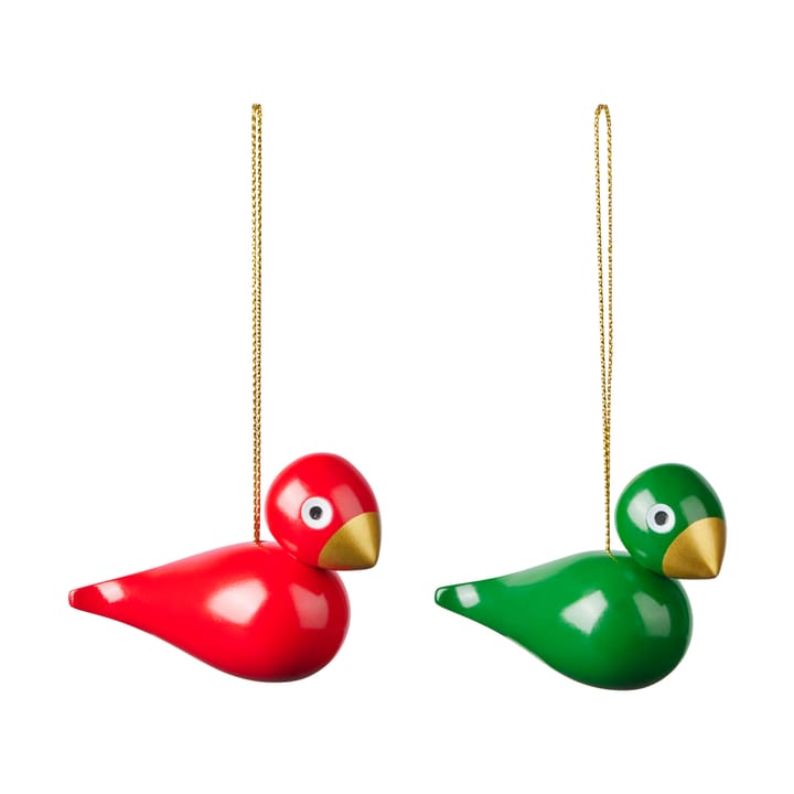 Ornamenti natalizi Christmas birds Kay Bojesen 2 pezzi - Rosso-verde - Kay Bojesen Denmark