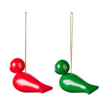Ornamenti natalizi Christmas birds Kay Bojesen 2 pezzi - Rosso-verde - Kay Bojesen Denmark