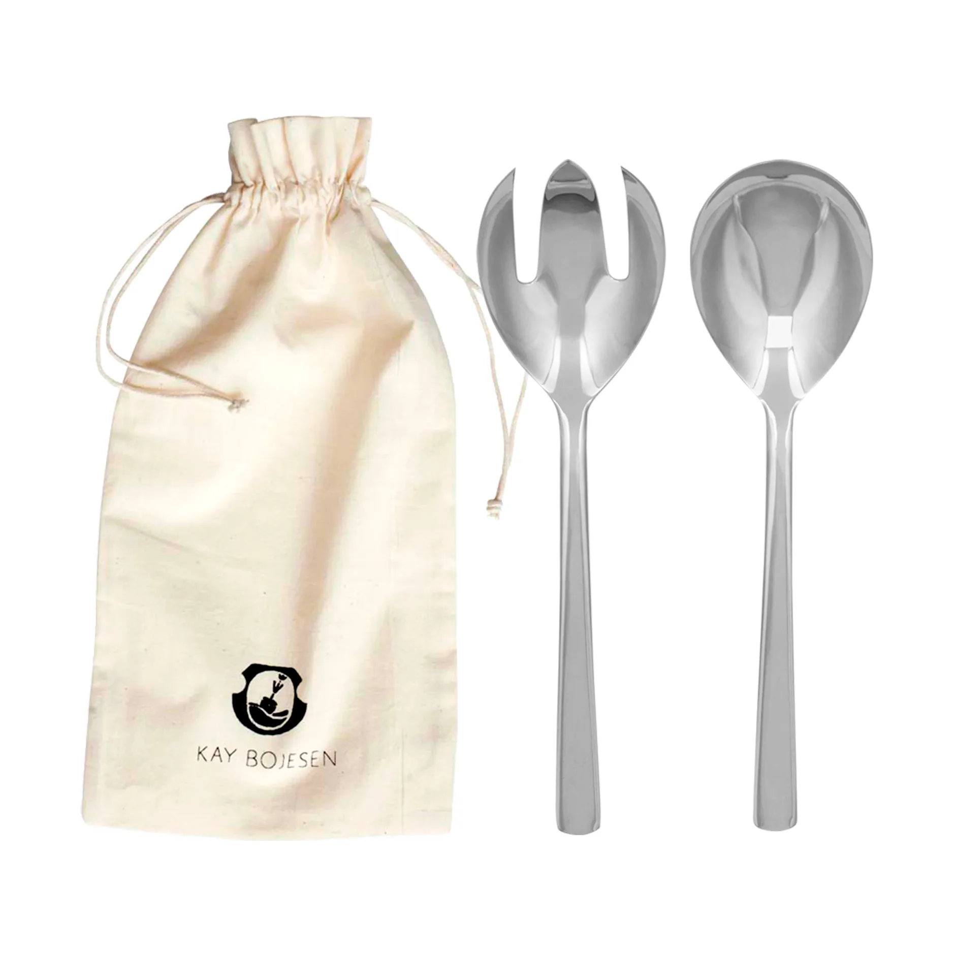 Posate da insalata Grand Prix, 18,5 cm, 2 pezzi, Acciaio lucido Kay Bojesen