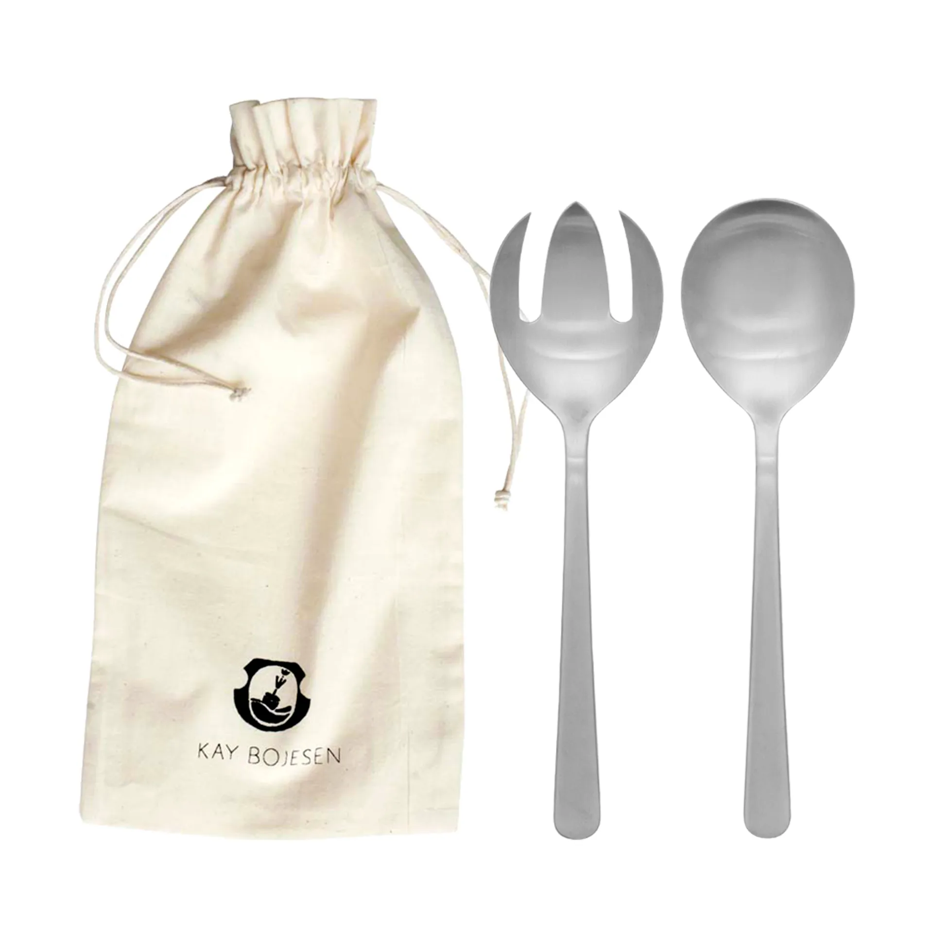 Posate da insalata Grand Prix, 18,5 cm, 2 pezzi, Acciaio opaco Kay Bojesen