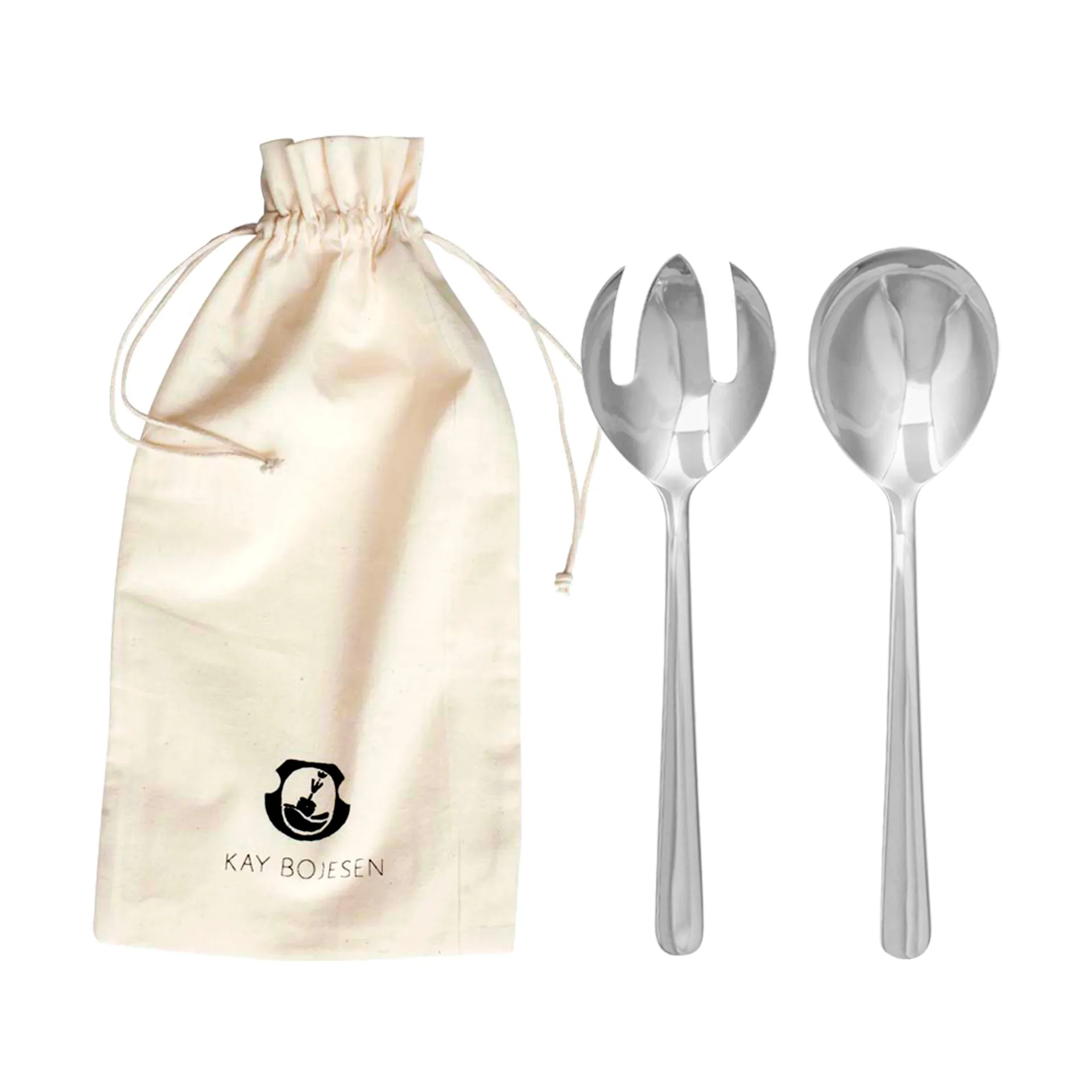 Posate da insalata Grand Prix, 23,5 cm, 2 pezzi, Acciaio lucido Kay Bojesen