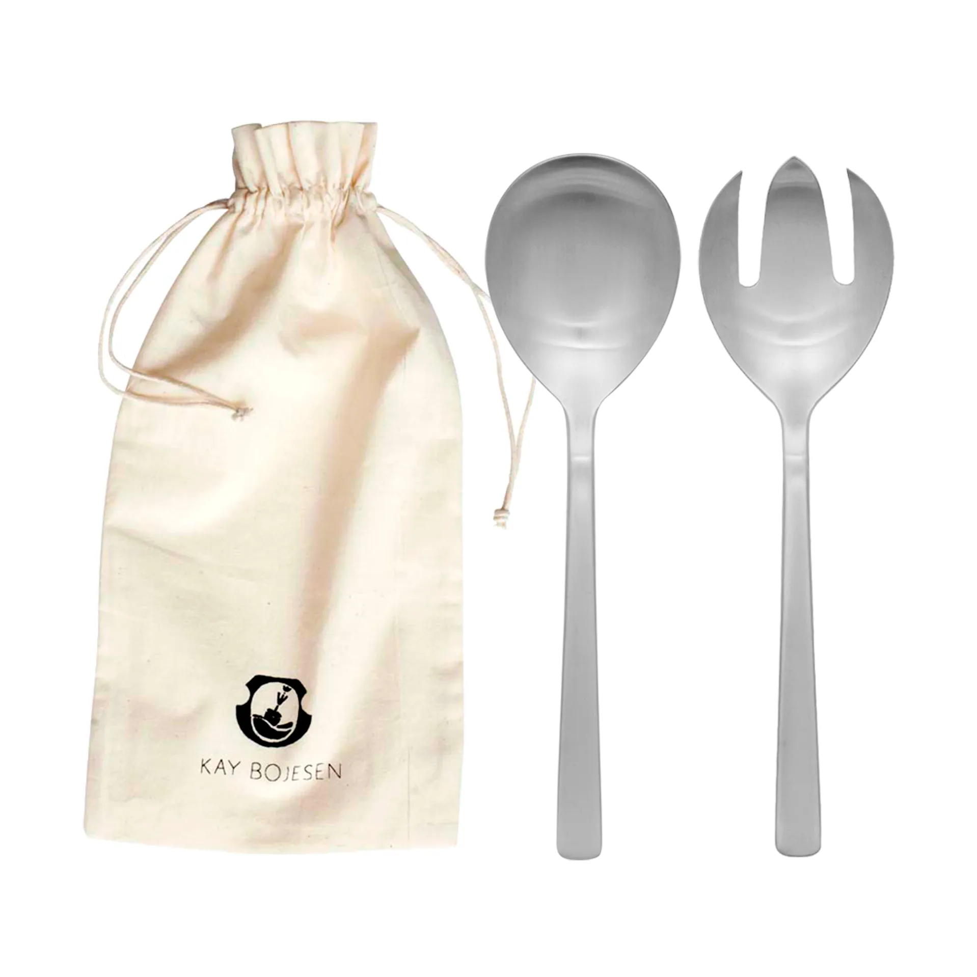 Posate da insalata Grand Prix, 23,5 cm, 2 pezzi, Acciaio opaco Kay Bojesen