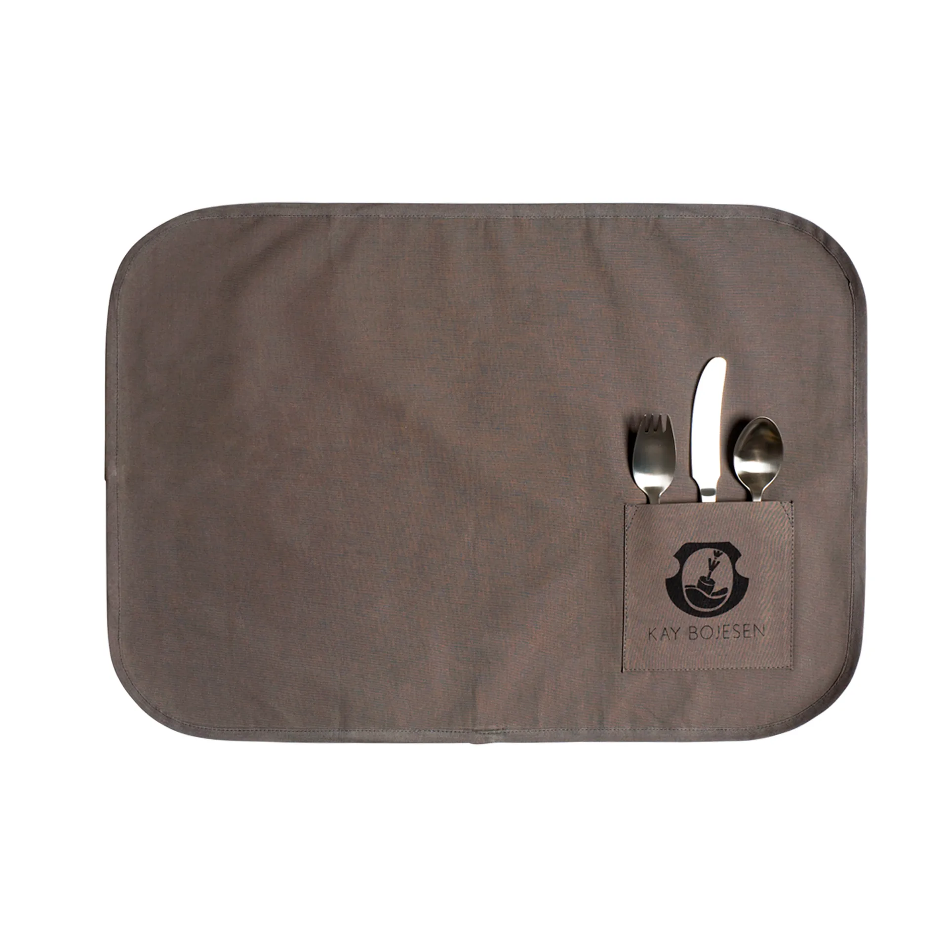 Posate e tovaglietta per bambini Grand Prix, 4 pezzi, Acciaio opaco Kay Bojesen