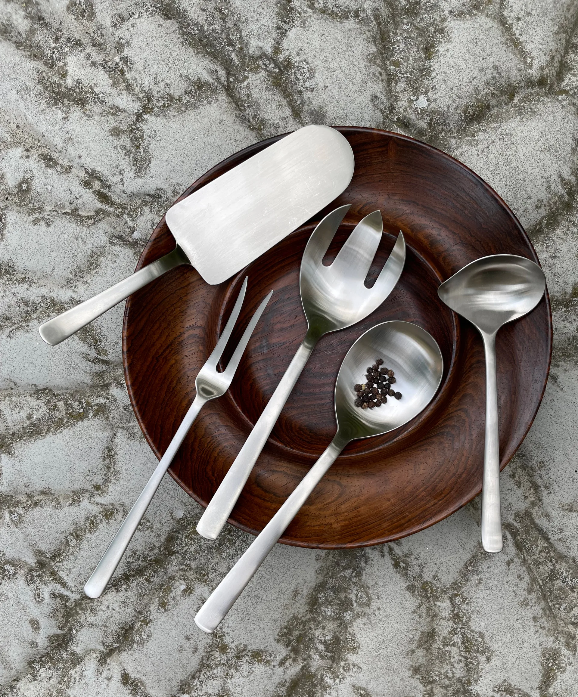 Set Grand Prix posate da portata, 3 pezzi, Acciaio lucido Kay Bojesen