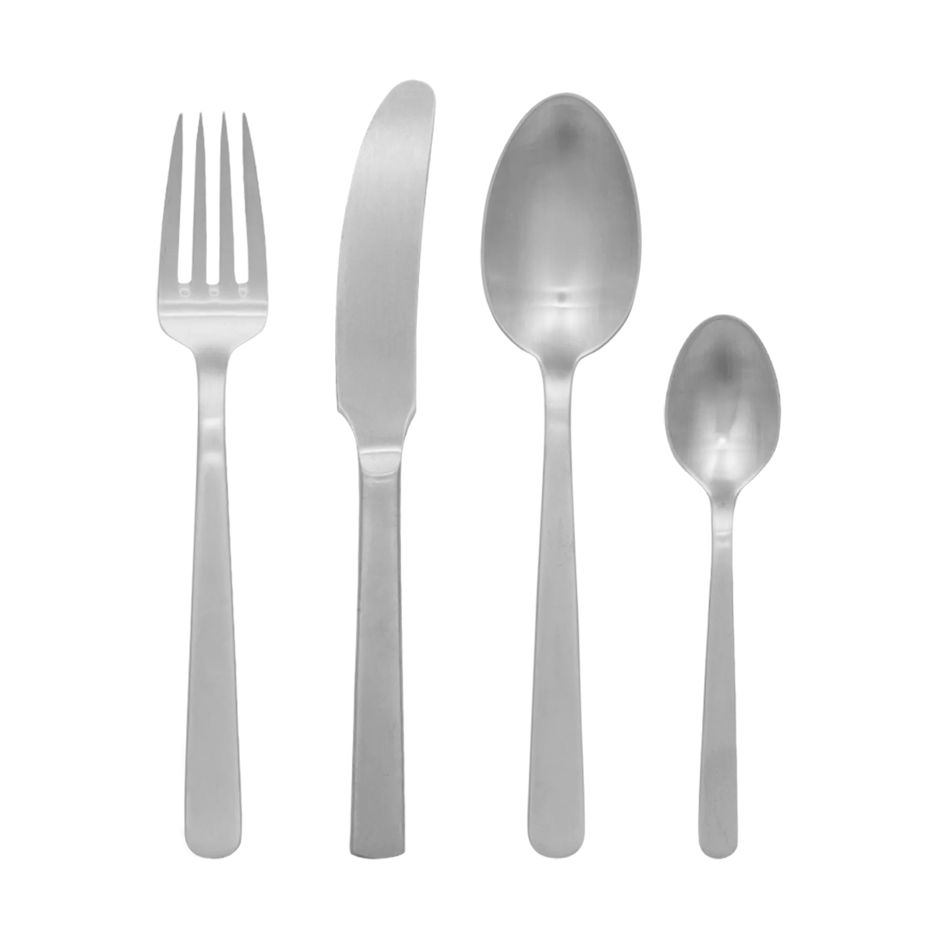 Set posate Grand Prix, 4 pezzi, Acciaio opaco Kay Bojesen