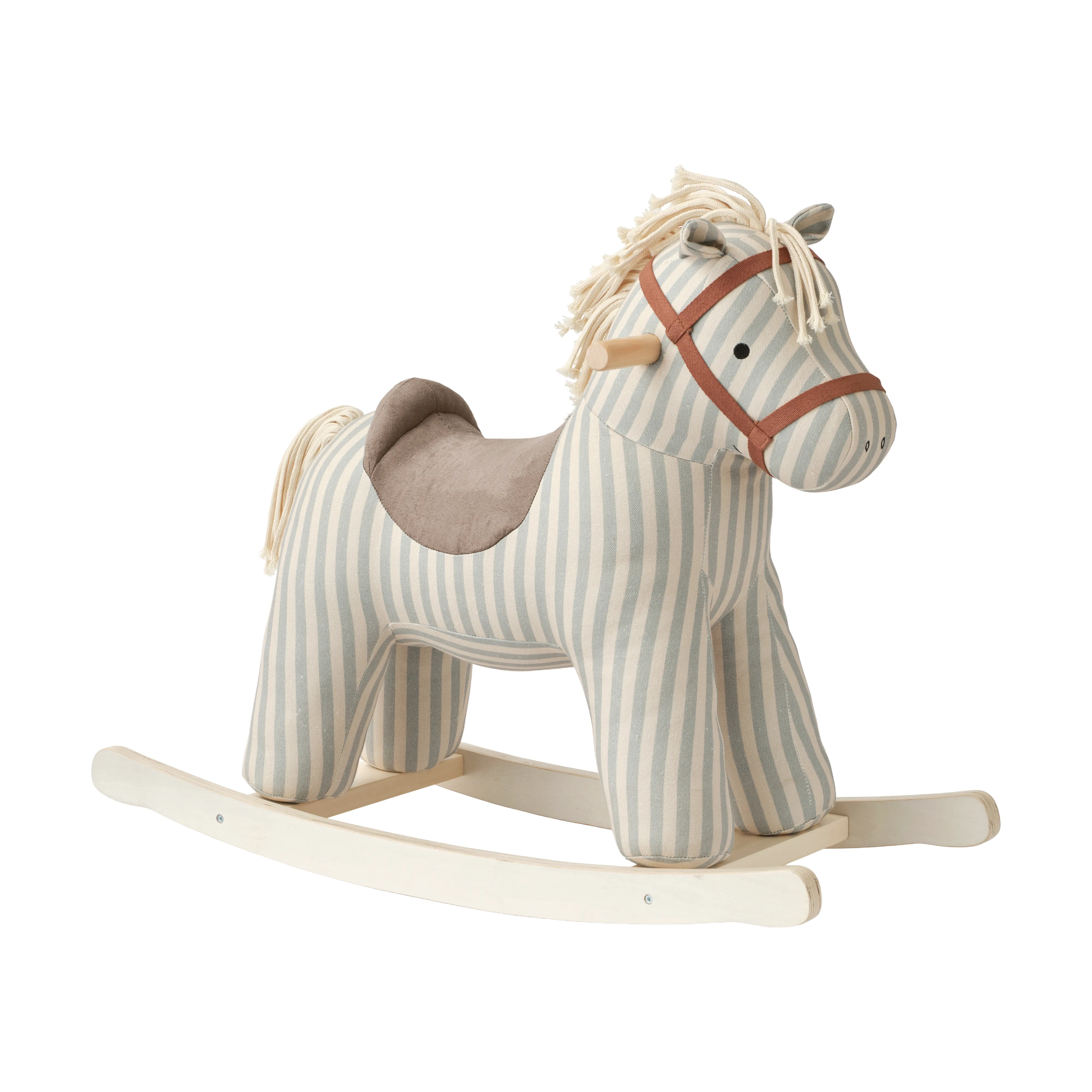 WOLTU Cavallo a Dondolo in Legno Cavalluccio per Bambini Peluche Giocattolo Cavalcabile con Suoni e Cintura di Sicurezza Regalo Bimbi 1/2/3 Anni
