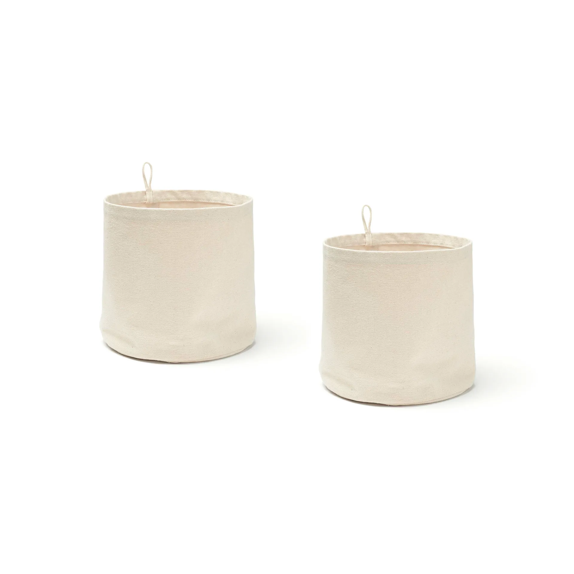 Cesto cilindrico in tessuto Kid's Base, confezione da 2, Bianco naturale Kid's Concept