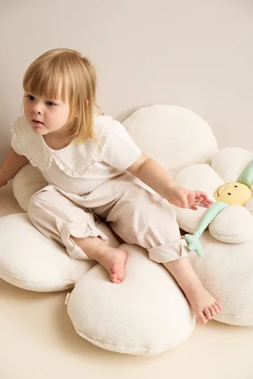 Cuscino da pavimento Blomma - Bianco naturale, Ø100x15 cm - Kid's Concept