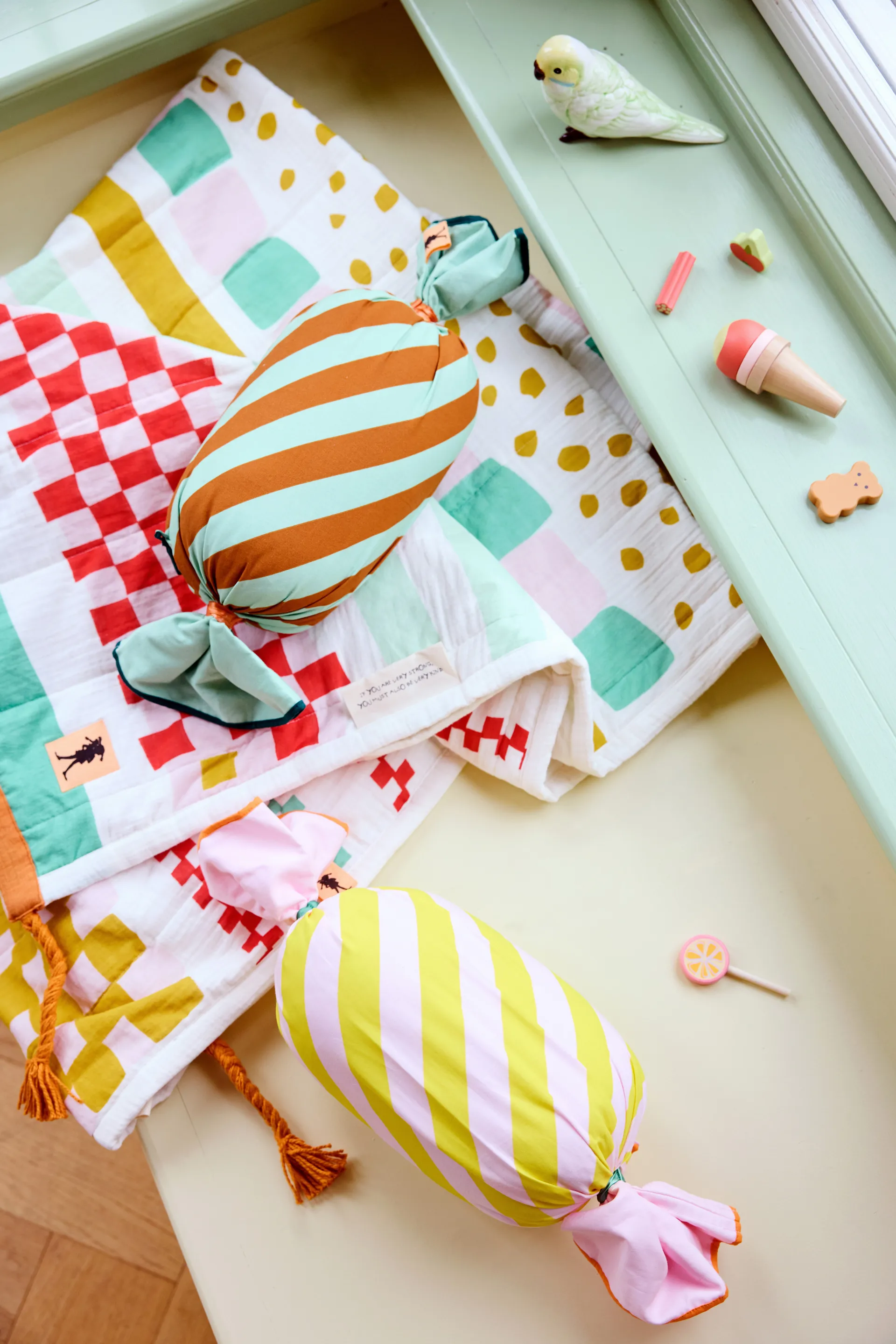Cuscino Pippi Caramella, Rosa, 53x16 cm Kid's Concept