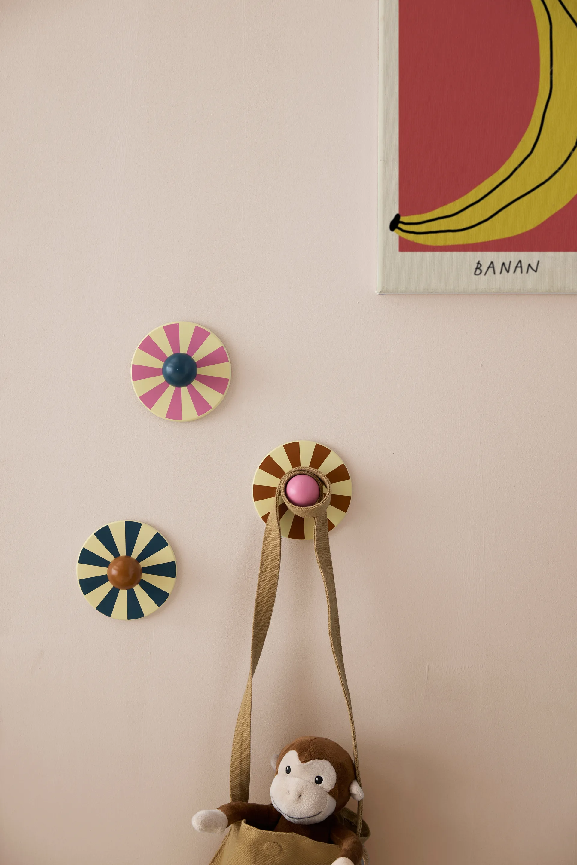 Gancio Cirkus 3 pezzi, Multicolore, Ø10x4,4 cm Kid's Concept