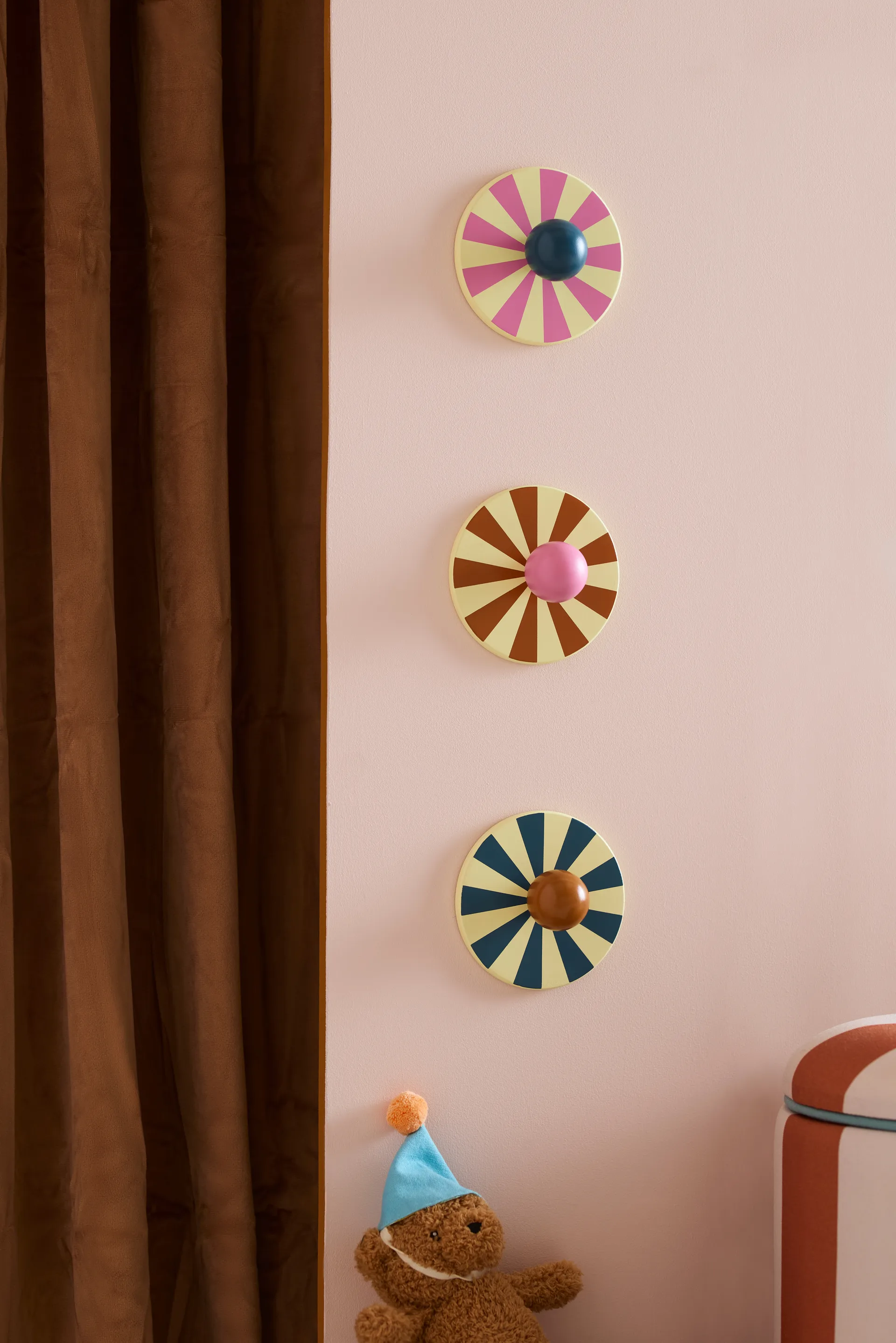 Gancio Cirkus 3 pezzi, Multicolore, Ø10x4,4 cm Kid's Concept