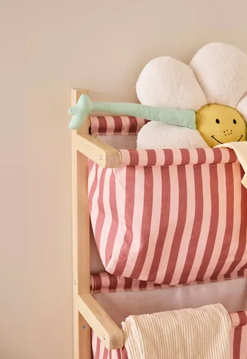 Mensola per borse a righe - Rosa bruno, 40x19x60 cm - Kid's Concept