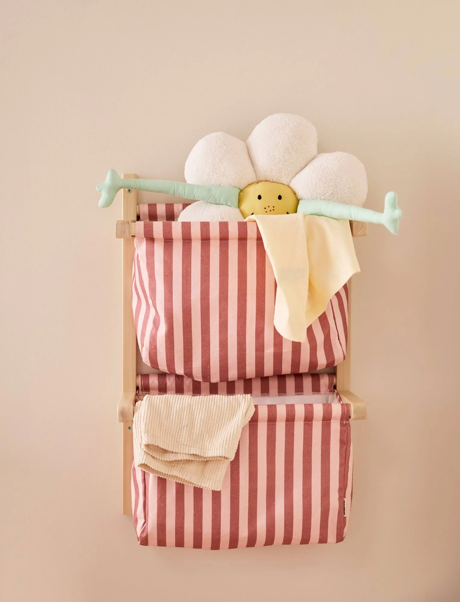 Mensola per borse a righe, Rosa bruno, 40x19x60 cm Kid's Concept