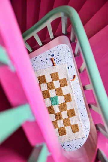 Pippi tappeto a quadri - Khaki, 120x160 cm - Kid's Concept