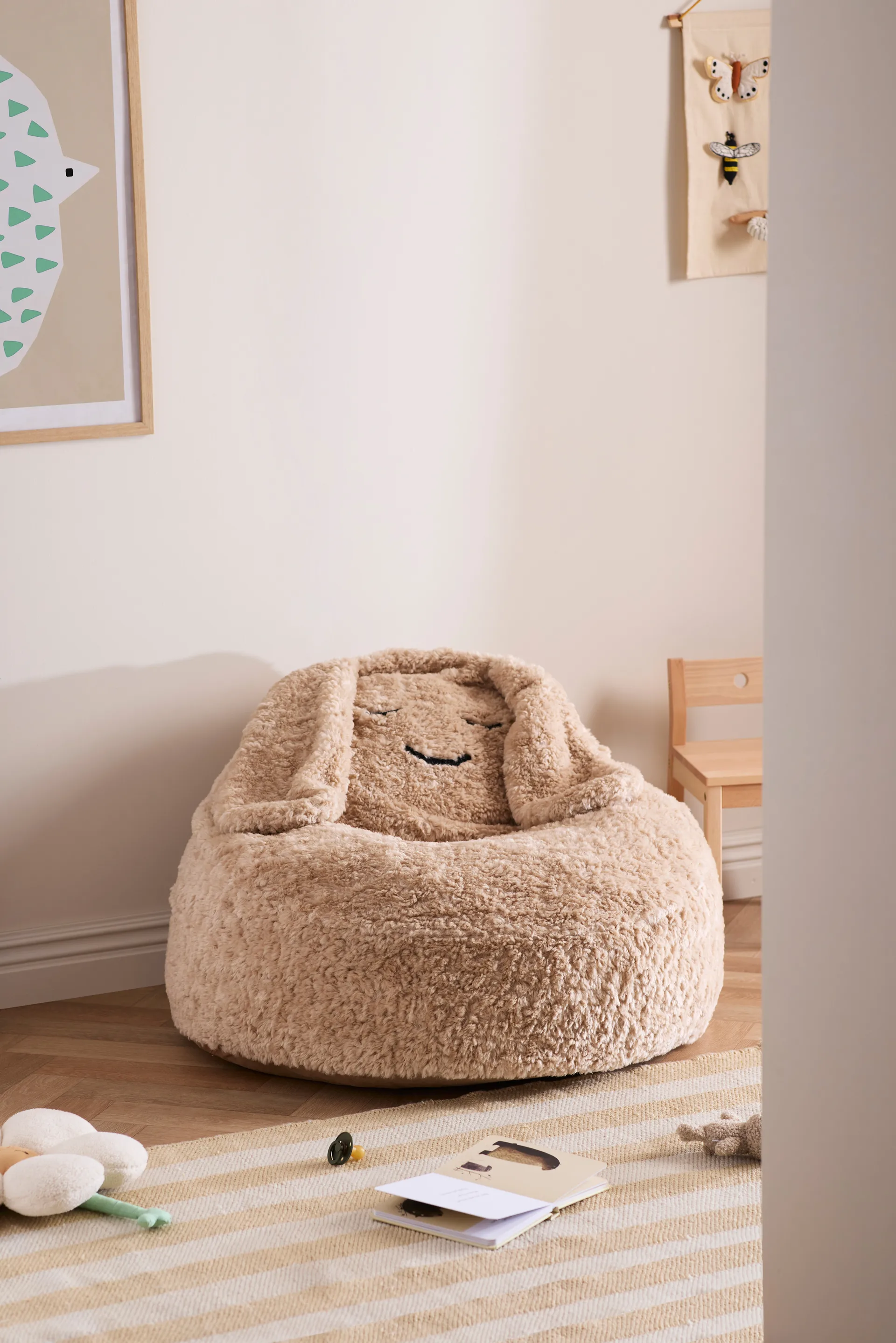 Poltrona a sacco Snuggle, Beige, Ø80x50 cm Kid's Concept