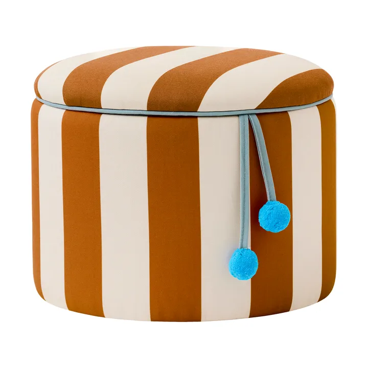Pouf cilindrico con contenitore - Marrone, Ø40x30,5 cm - Kid's Concept