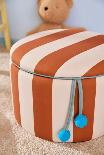 Pouf cilindrico con contenitore - Marrone, Ø40x30,5 cm - Kid's Concept