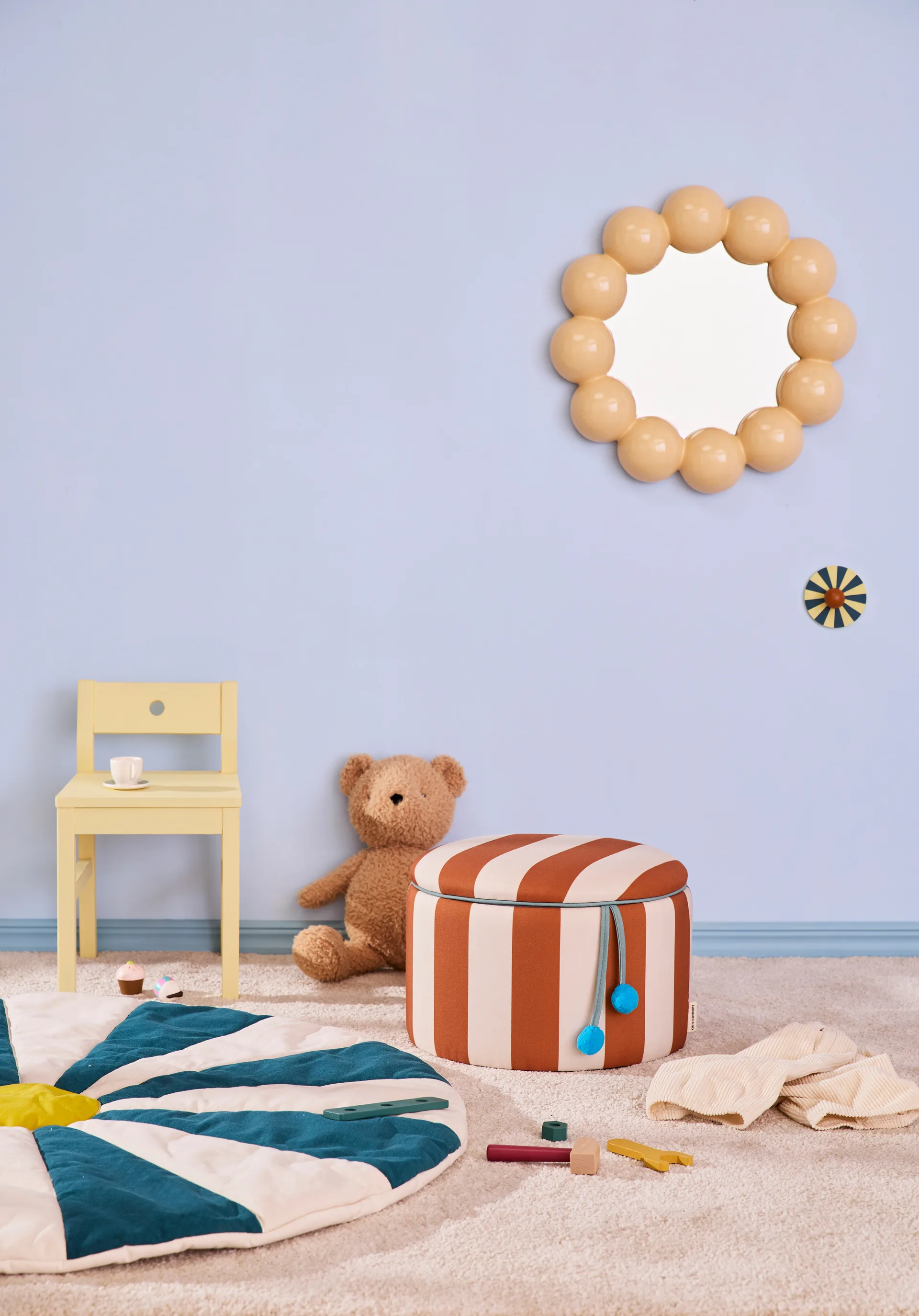 Pouf cilindrico con contenitore, Marrone, Ø40x30,5 cm Kid's Concept