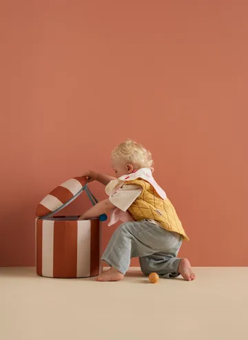 Pouf cilindrico con contenitore - Marrone, Ø40x30,5 cm - Kid's Concept