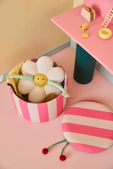 Pouf cilindrico con contenitore - Rosa, Ø40x30,5 cm - Kid's Concept