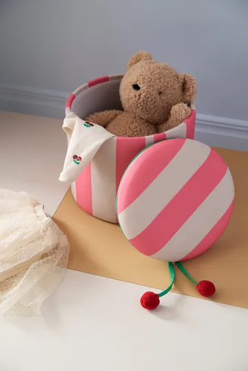 Pouf cilindrico con contenitore - Rosa, Ø40x30,5 cm - Kid's Concept