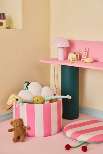 Pouf cilindrico con contenitore - Rosa, Ø40x30,5 cm - Kid's Concept