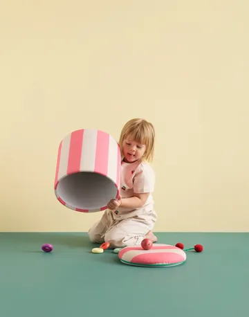 Pouf cilindrico con contenitore - Rosa, Ø40x30,5 cm - Kid's Concept