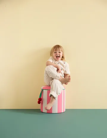 Pouf cilindrico con contenitore - Rosa, Ø40x30,5 cm - Kid's Concept