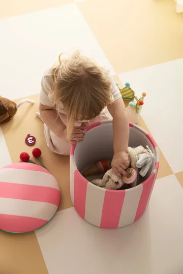 Pouf cilindrico con contenitore - Rosa, Ø40x30,5 cm - Kid's Concept