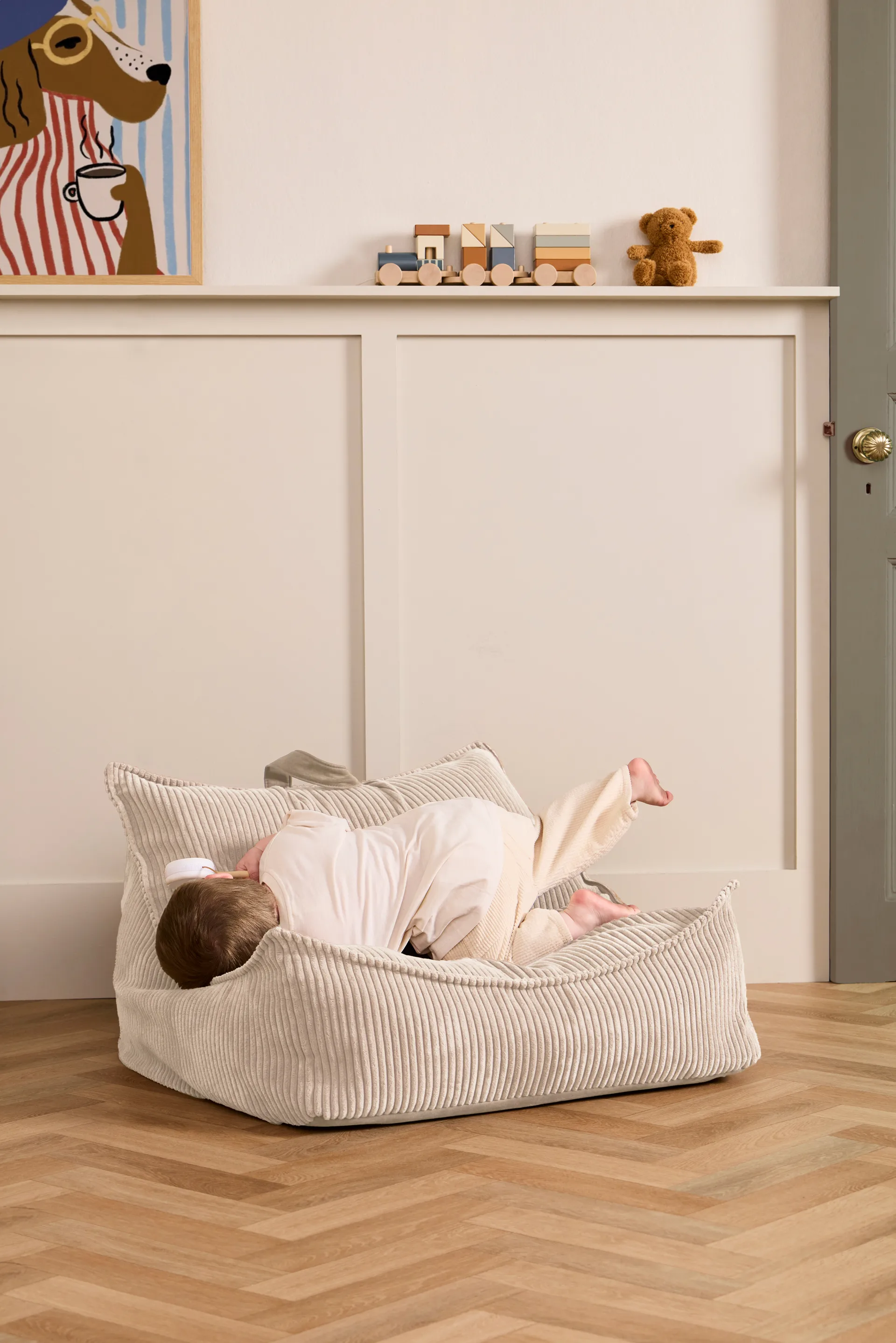 Pouf per bambini Kid's Base, Naturale bianco Kid's Concept