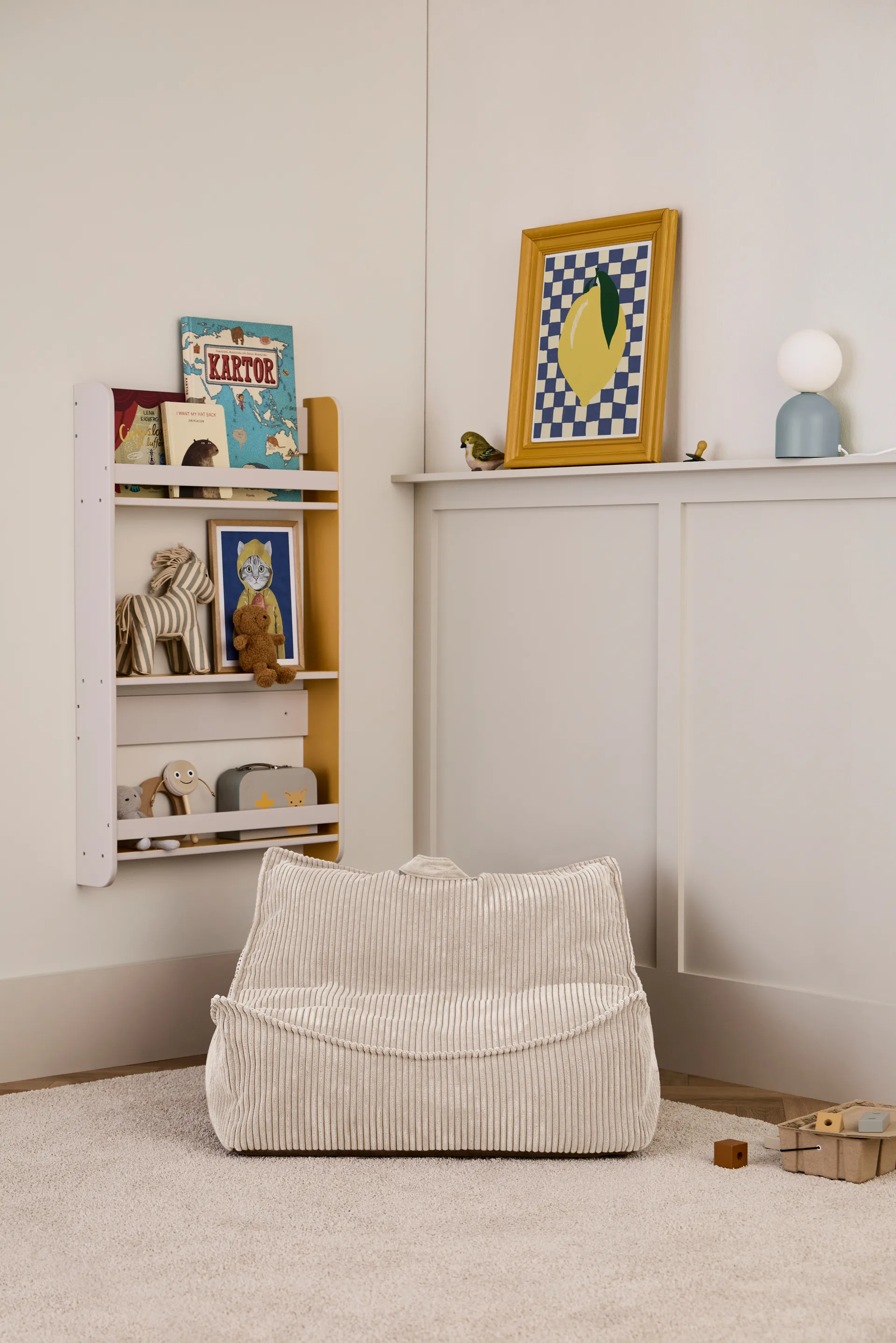 Pouf per bambini Kid's Base, Naturale bianco Kid's Concept