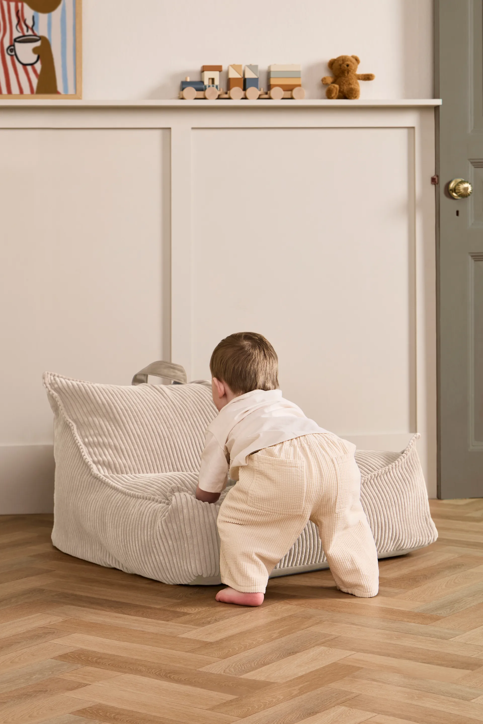 Pouf per bambini Kid's Base, Naturale bianco Kid's Concept