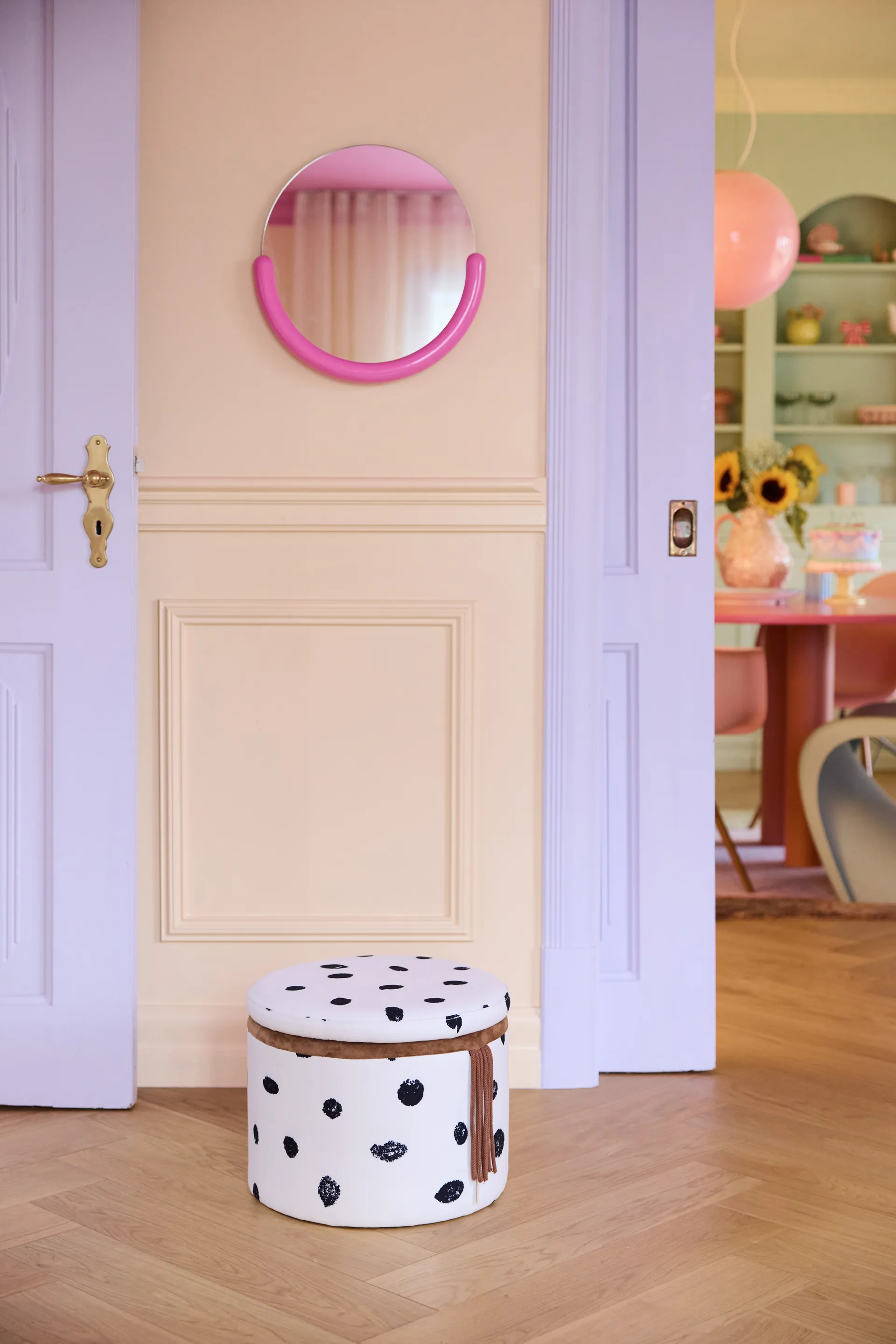 Pouf Pippi con contenitore Ø40x30,5 cm, Multi Kid's Concept