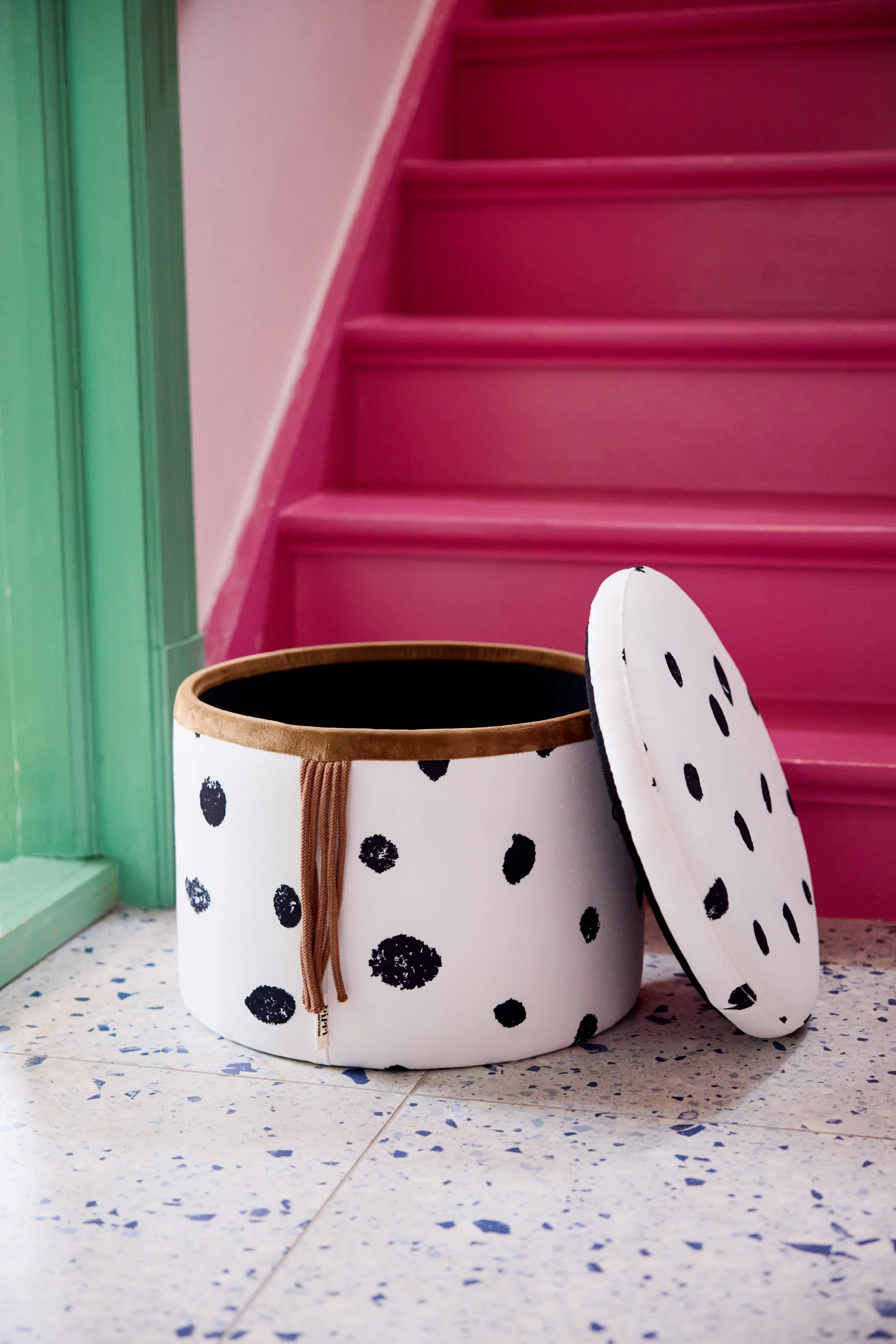 Pouf Pippi con contenitore Ø40x30,5 cm, Multi Kid's Concept