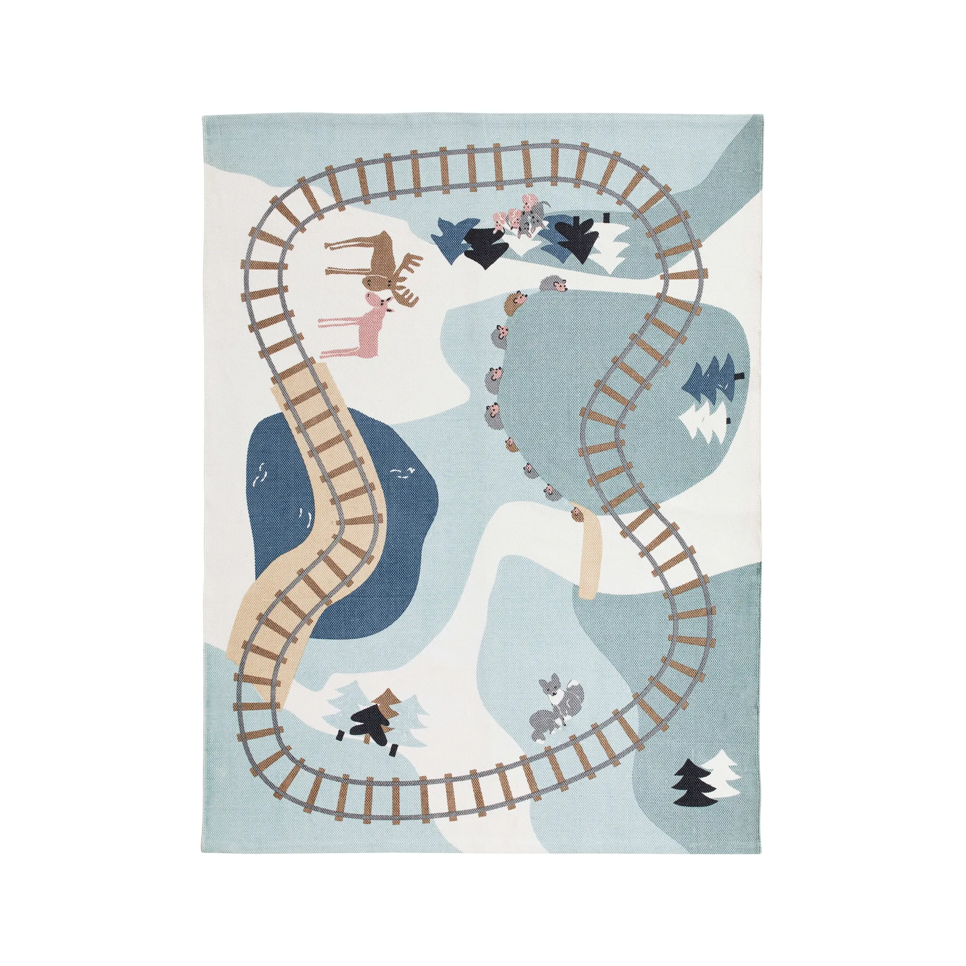 Tappeto Edvin con foresta 130x170 cm, Verde Kid's Concept