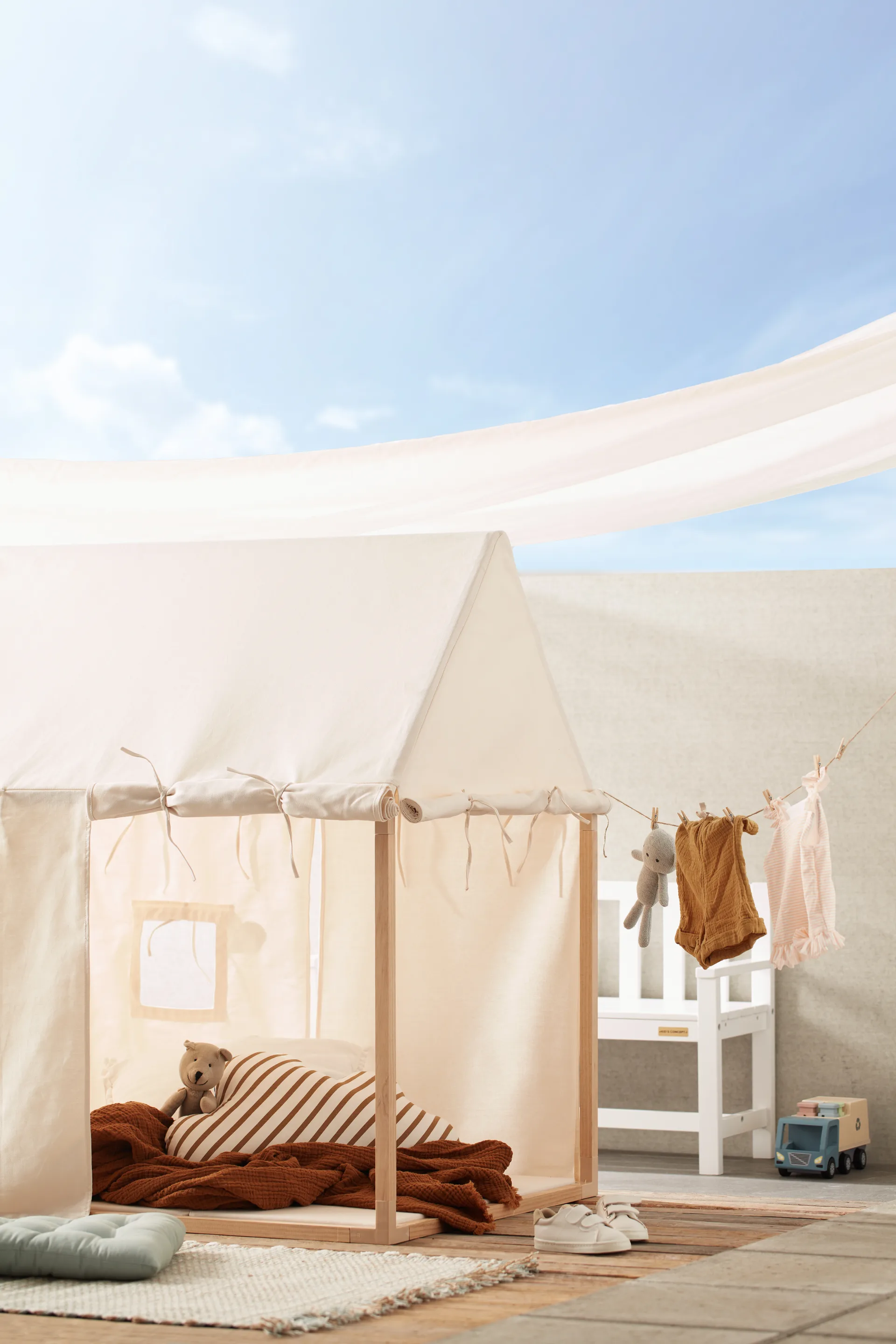 Tenda da gioco Kid's Base, Bianco naturale Kid's Concept