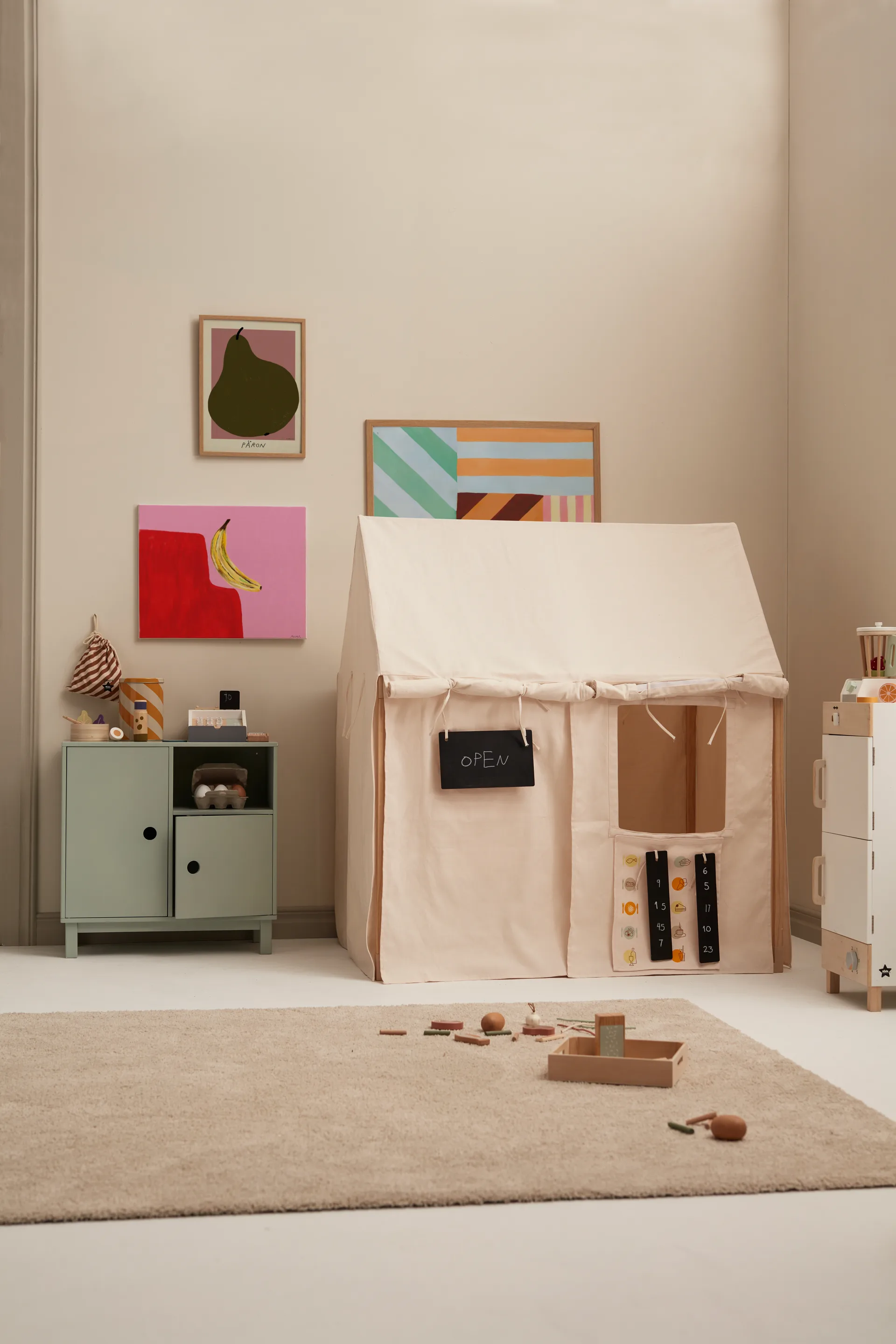 Tenda da gioco Kid's Base, Bianco naturale Kid's Concept
