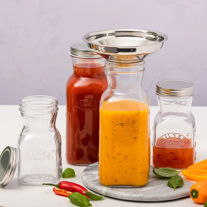 Bottiglia per succo e salsa Kilner - Chiaro-acciaio inox, 1 L - Kilner