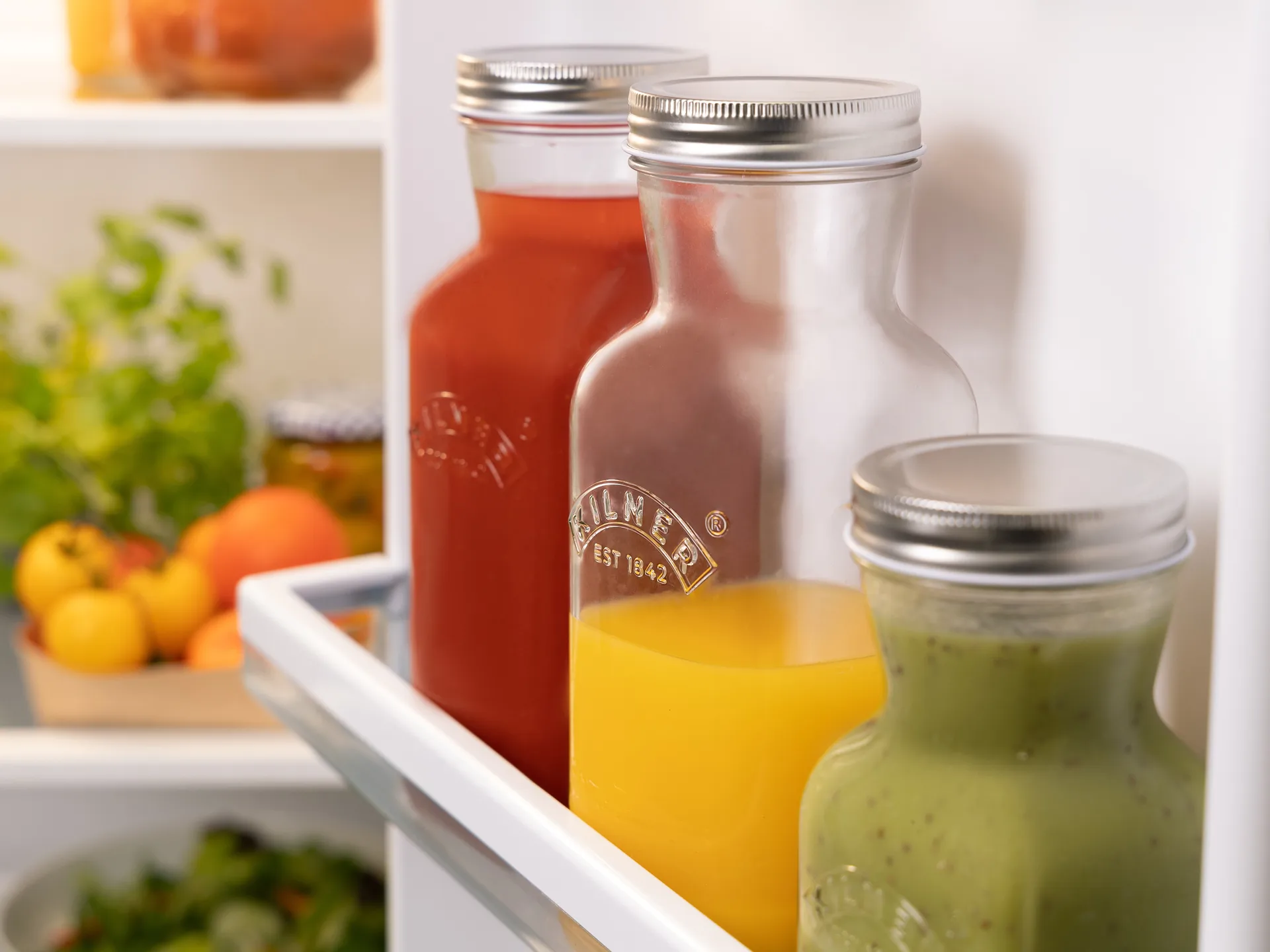 Bottiglia per succo e salsa Kilner, Chiaro-acciaio inox, 1 L Kilner