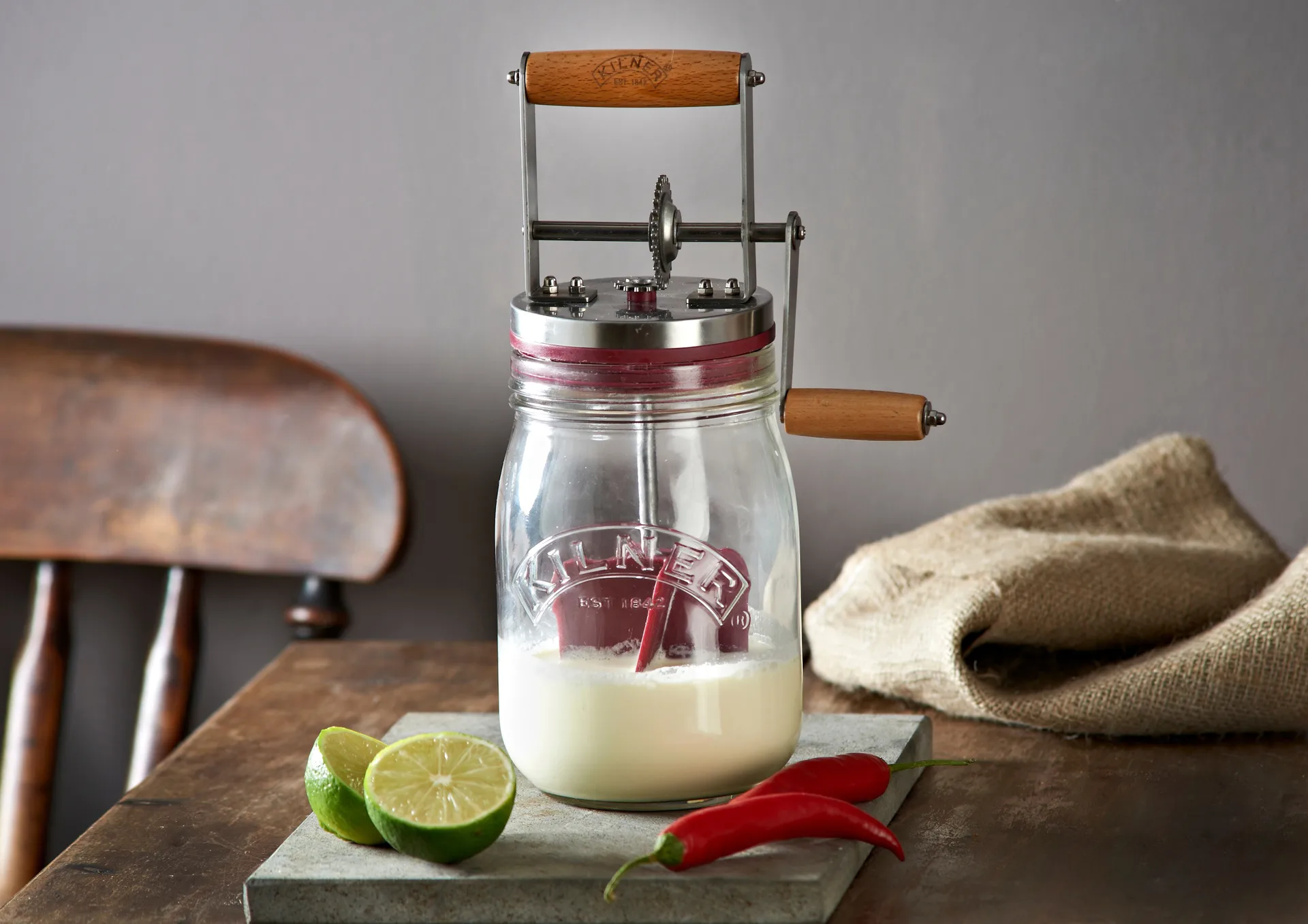 Churn di burro Kilner, Chiaro-rosso, 1 L Kilner