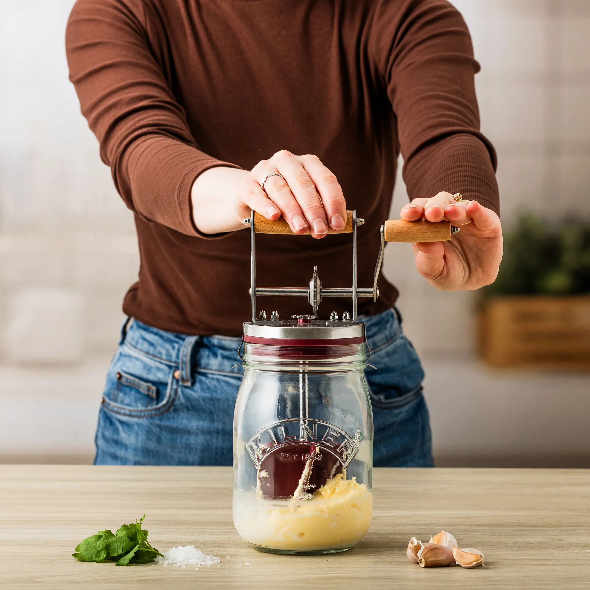 Churn di burro Kilner, Chiaro-rosso, 1 L Kilner