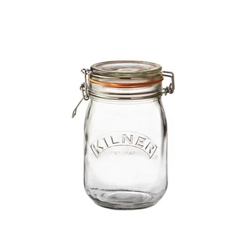 Kilner barattolo rotondo con chiusura a leva - Trasparente, 1 L - Kilner