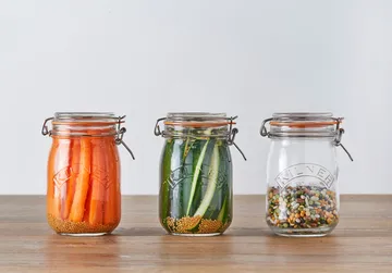 Kilner barattolo rotondo con chiusura a leva - Trasparente, 1 L - Kilner