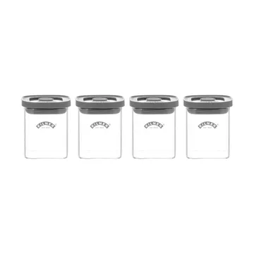 Kilner FRESH barattoli per spezie - Trasparente-grigio, confezione da 4, 160 ml - Kilner