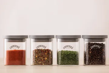 Kilner FRESH barattoli per spezie - Trasparente-grigio, confezione da 4, 160 ml - Kilner