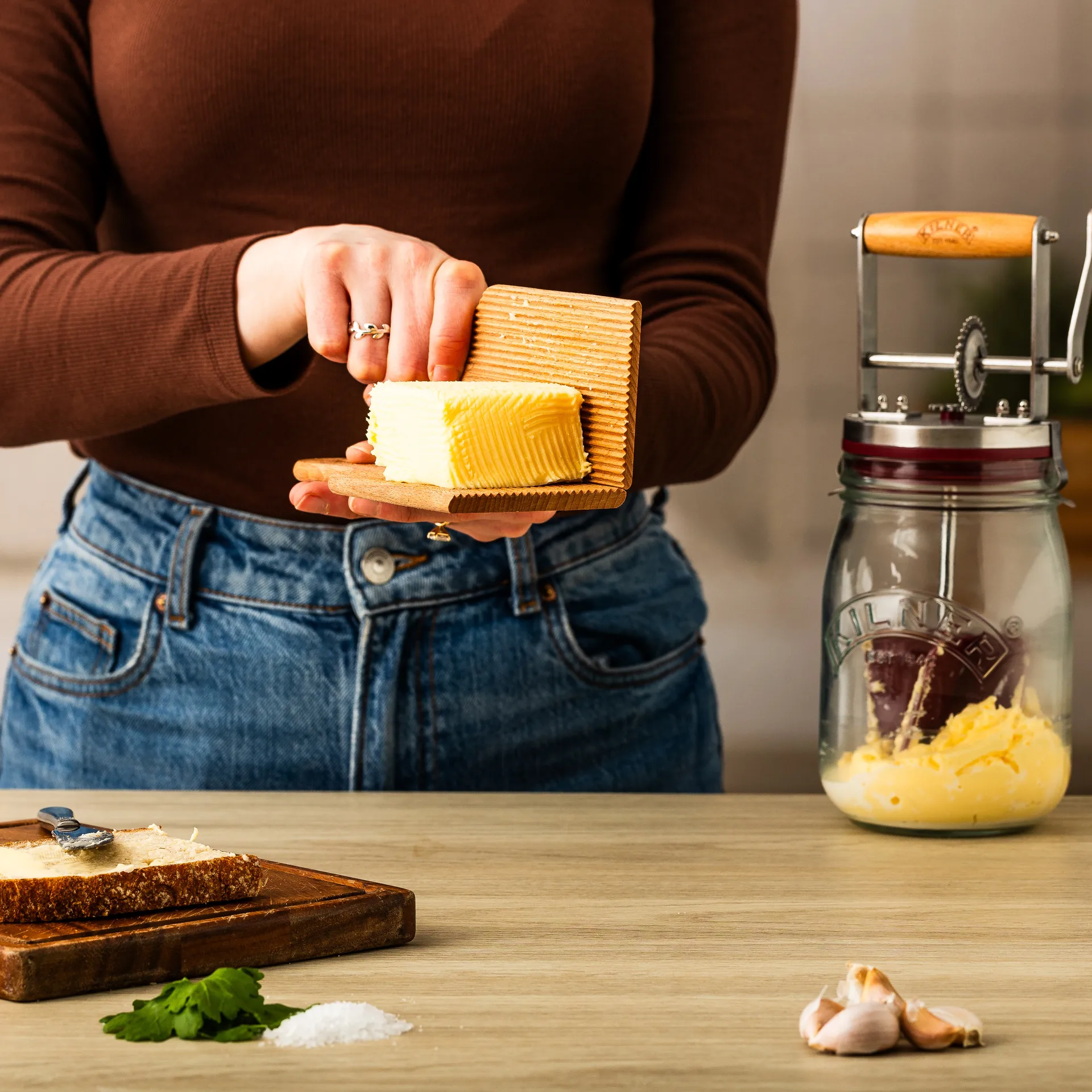 Kilner spatola per burro, Legno chiaro, set da 2 Kilner