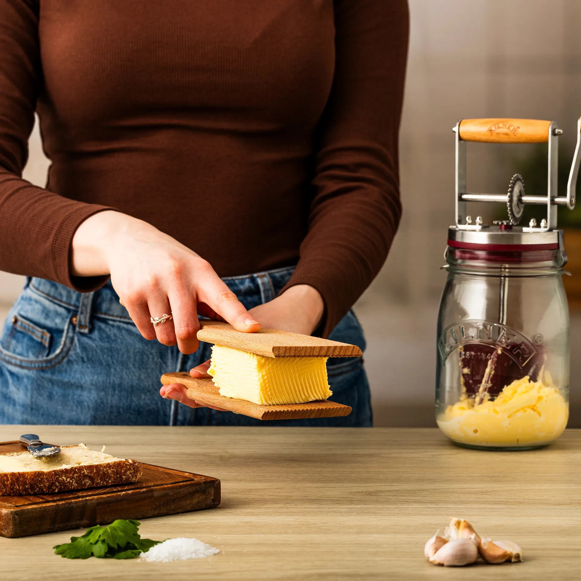 Kilner spatola per burro, Legno chiaro, set da 2 Kilner