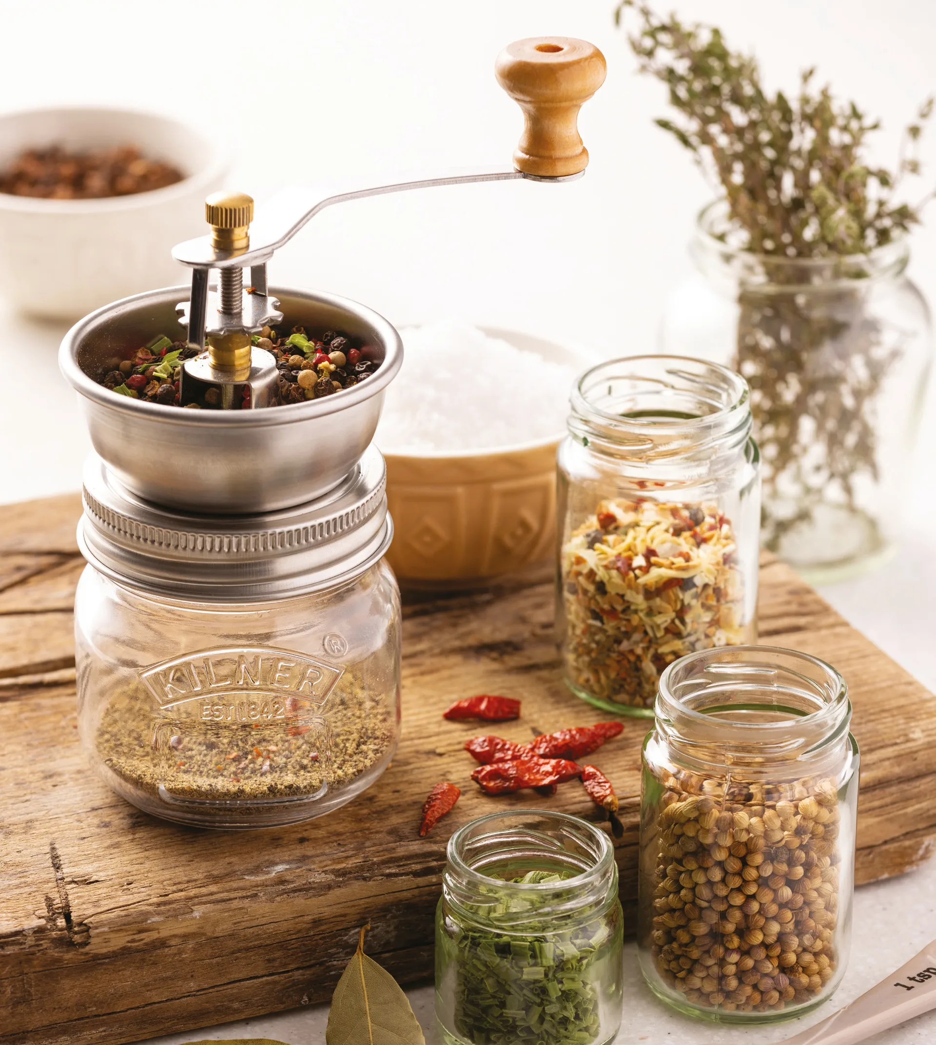 Macina spezie Kilner, Chiaro-acciaio inox, 250 ml Kilner