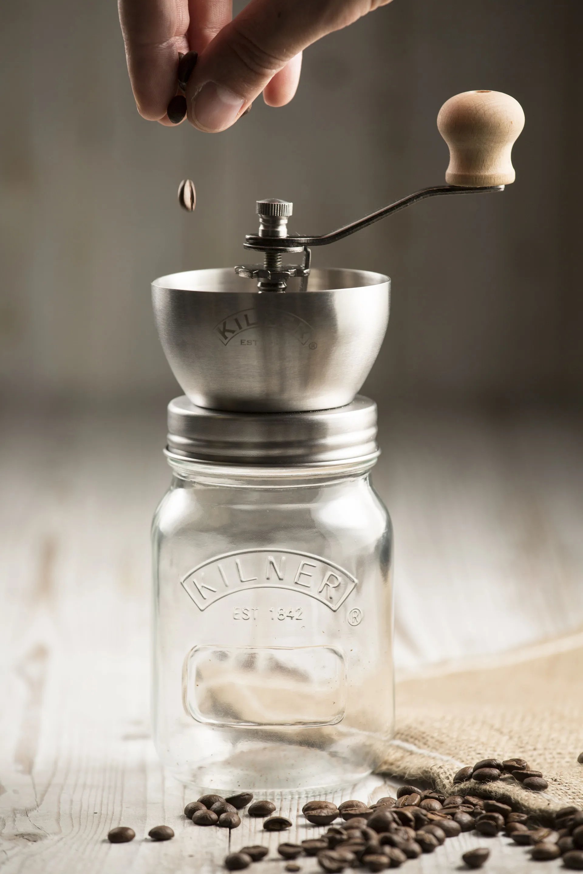 Macinacaffè Kilner, Trasparente-acciaio inox, 0,5 L Kilner