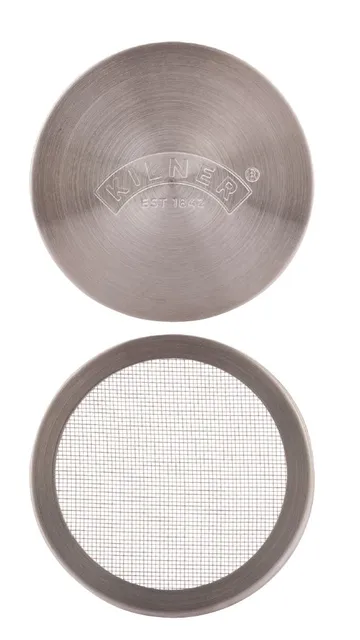 Set barattoli con setaccio Kilner - Trasparente-acciaio inox, 0,5 L - Kilner